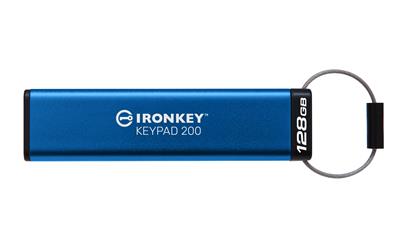 Kingston Technology IronKey Keypad 200 USB flash drive 128 GB USB Type-A 3.2 Gen 1 (3.1 Gen 1) Blue