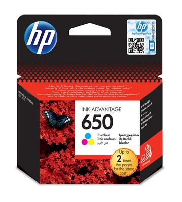 HP 650 ink cartridge 1 pc(s) Original Cyan, Magenta, Yellow